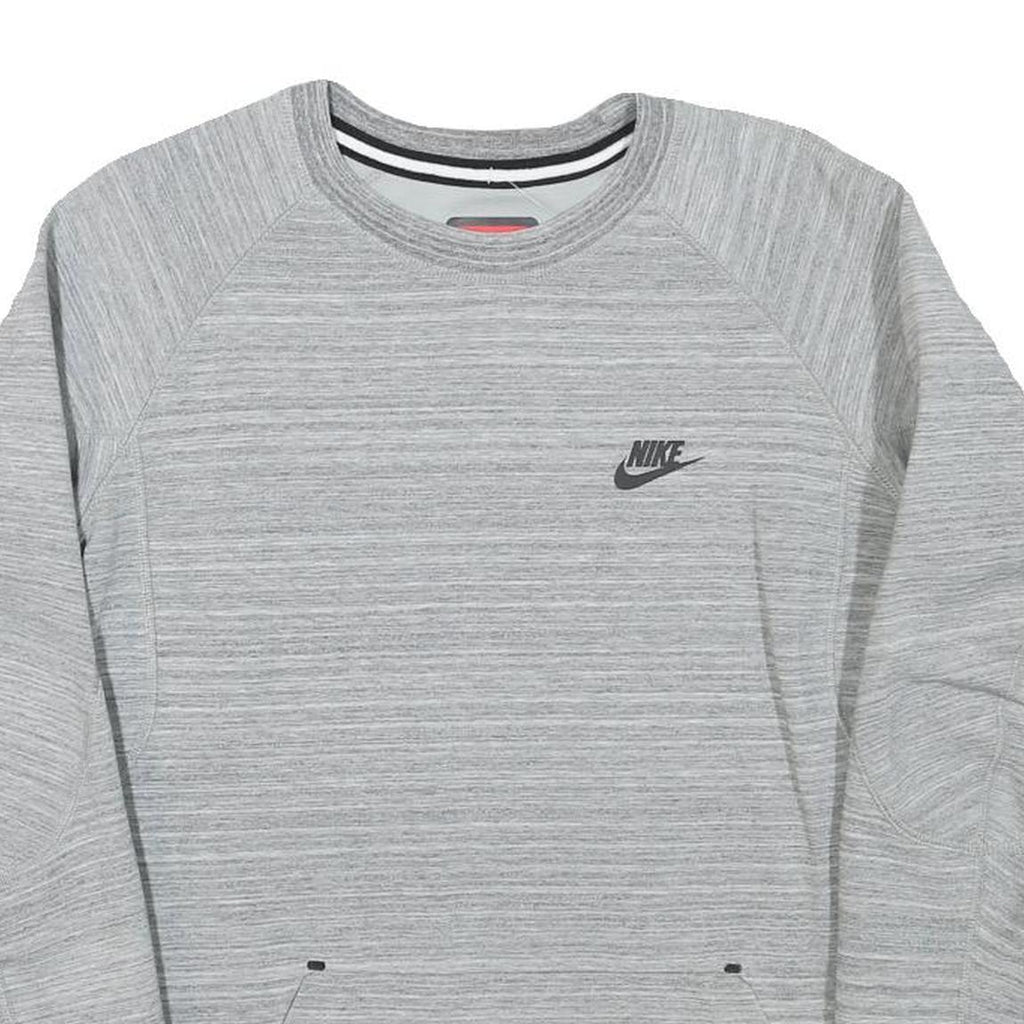 NIKE Mens Grey Sweatshirt Crew Neck S Lightweight Casual Sports Pullover