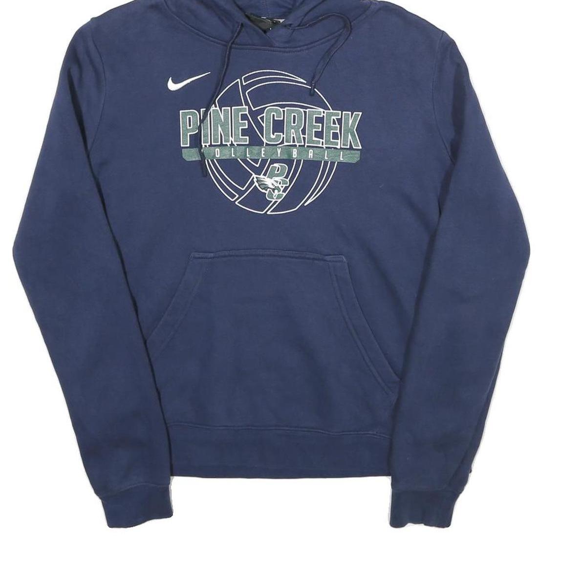 NIKE Womens Blue Pine Creek Volleyball Pullover Hoodie M Cotton Blend