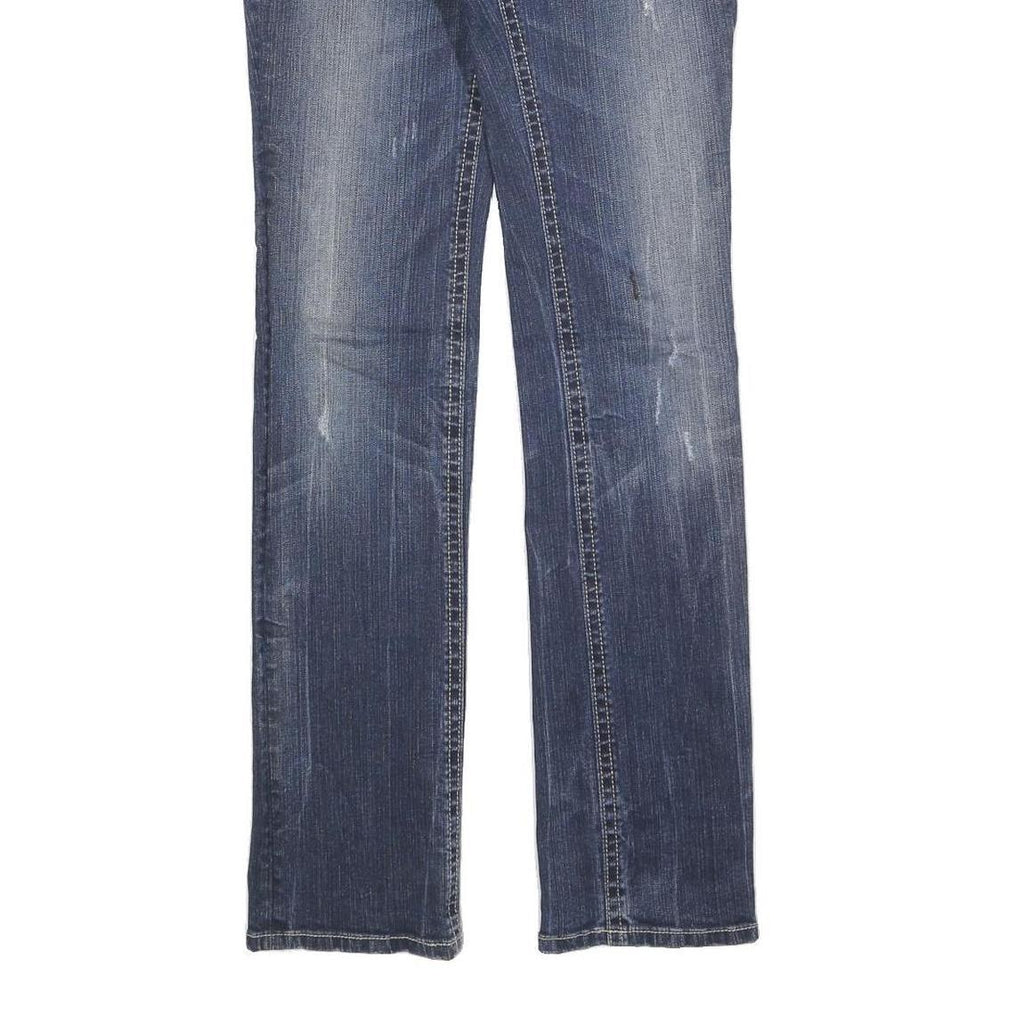 MEKDNA Womens Jeans Blue Slim Skinny Denim Medium W27 L31 Embroidered Pockets