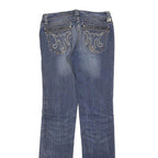 MEKDNA Womens Jeans Blue Slim Skinny Denim Medium W27 L31 Embroidered Pockets