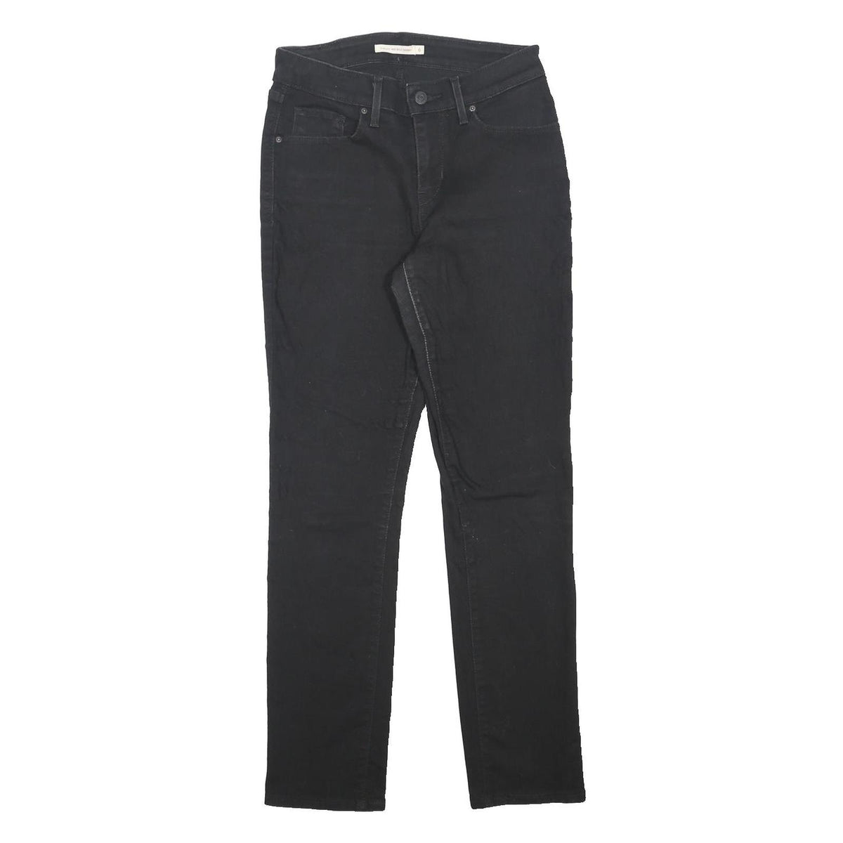 LEVI'S Womens Slim Black Denim Jeans W28 L30 Cotton Blend Zip Comfort Stretch