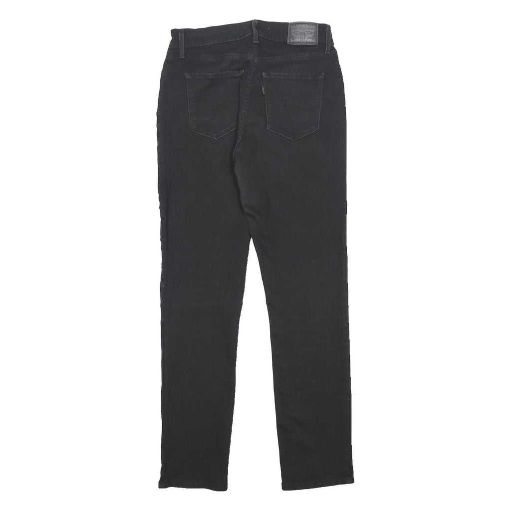 LEVI'S Womens Slim Black Denim Jeans W28 L30 Cotton Blend Zip Comfort Stretch