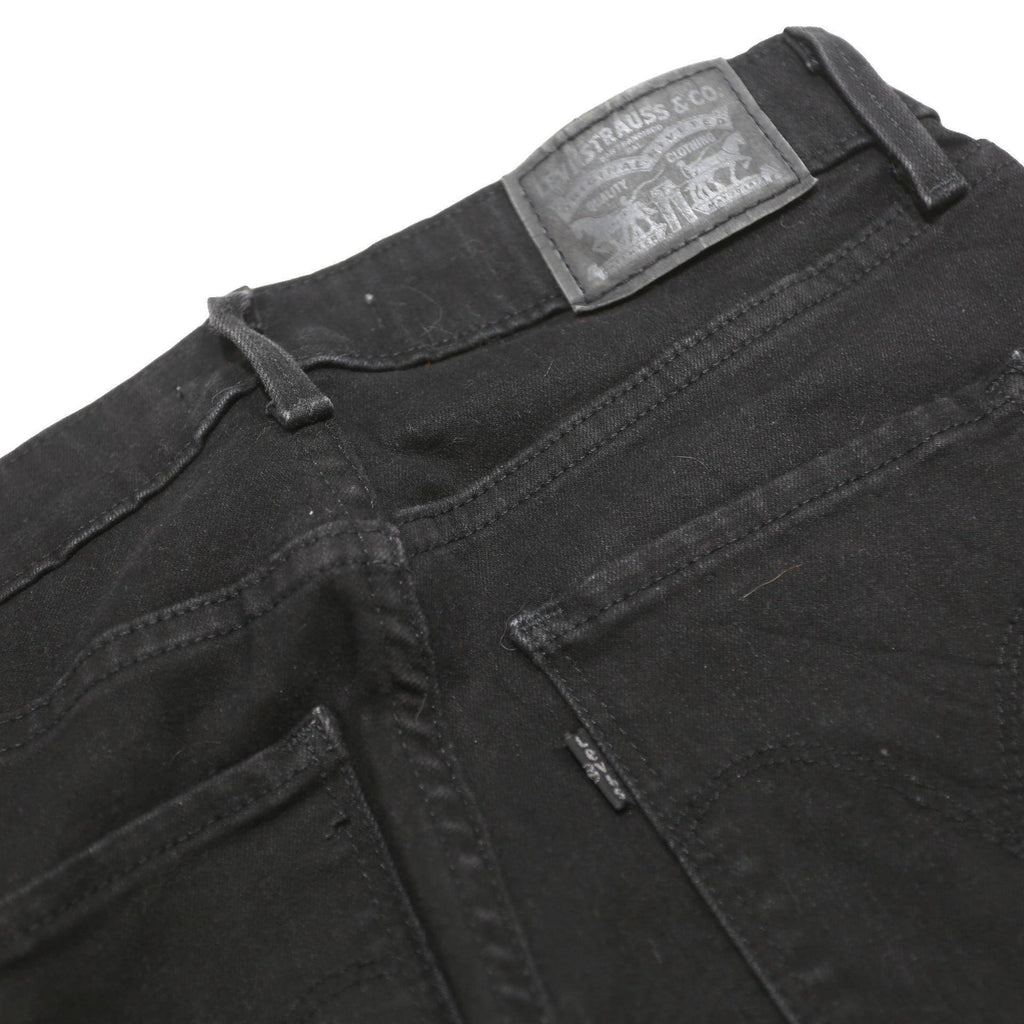 LEVI'S Womens Slim Black Denim Jeans W28 L30 Cotton Blend Zip Comfort Stretch