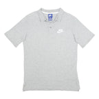 NIKE Boys Grey Short Sleeve Polo Shirt XL Cotton Basic Casual Sportswear