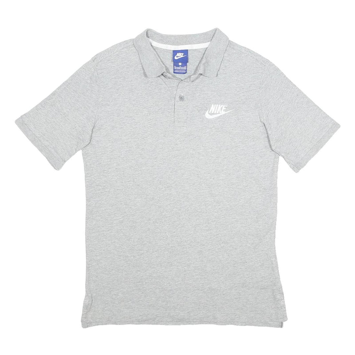 NIKE Boys Grey Short Sleeve Polo Shirt XL Cotton Basic Casual Sportswear