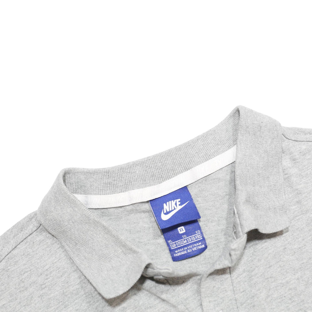 NIKE Boys Grey Short Sleeve Polo Shirt XL Cotton Basic Casual Sportswear