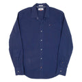 TOMMY HILFIGER Slim Fit Mens Plain Shirt Blue Long Sleeve L