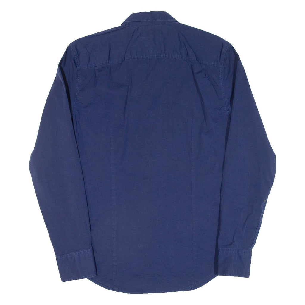 TOMMY HILFIGER Slim Fit Mens Plain Shirt Blue Long Sleeve L