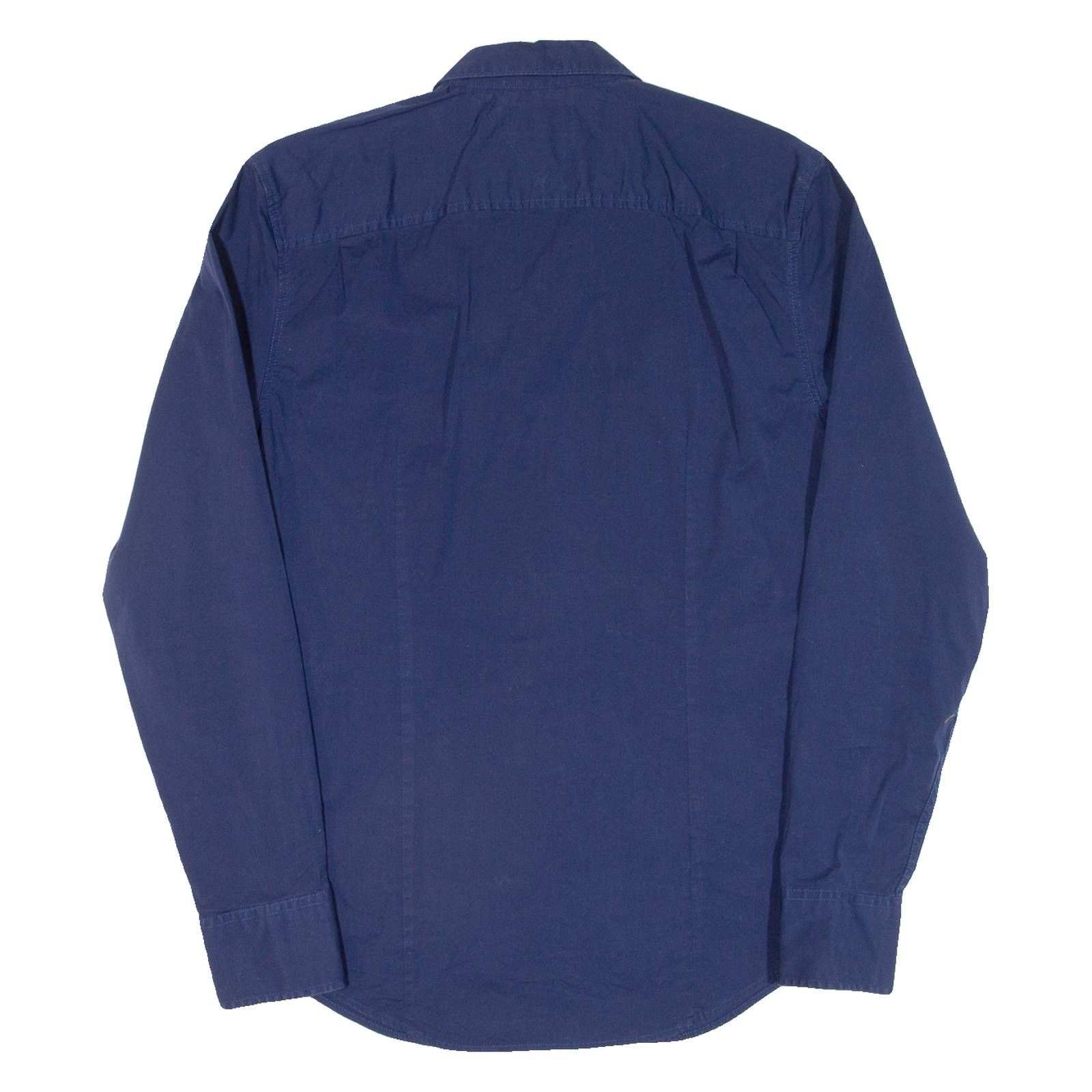 TOMMY HILFIGER Slim Fit Mens Plain Shirt Blue Long Sleeve L