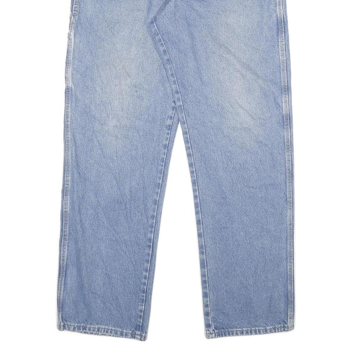 DICKIES Mens Jeans Blue Regular Straight Denim Medium W34 L33 Workwear Zip