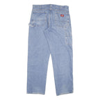 DICKIES Mens Jeans Blue Regular Straight Denim Medium W34 L33 Workwear Zip