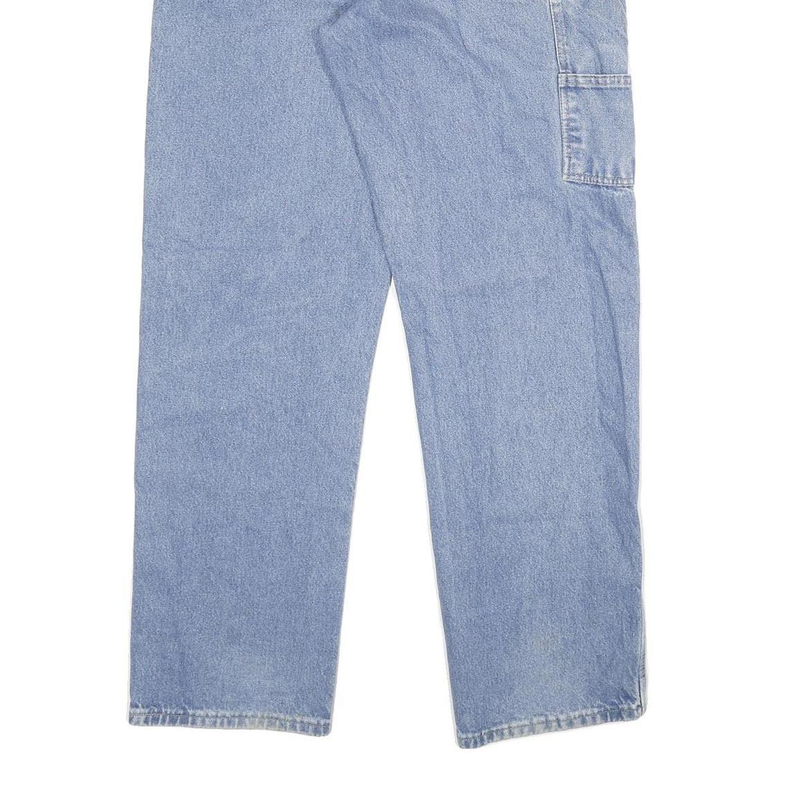 DICKIES Mens Jeans Blue Regular Straight Denim Medium W34 L33 Workwear Zip