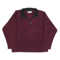 KELLY SPORT Womens Maroon & Black Plain Pullover Jumper 1/4 Zip M Polyester