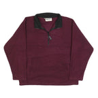 KELLY SPORT Womens Maroon & Black Plain Pullover Jumper 1/4 Zip M Polyester