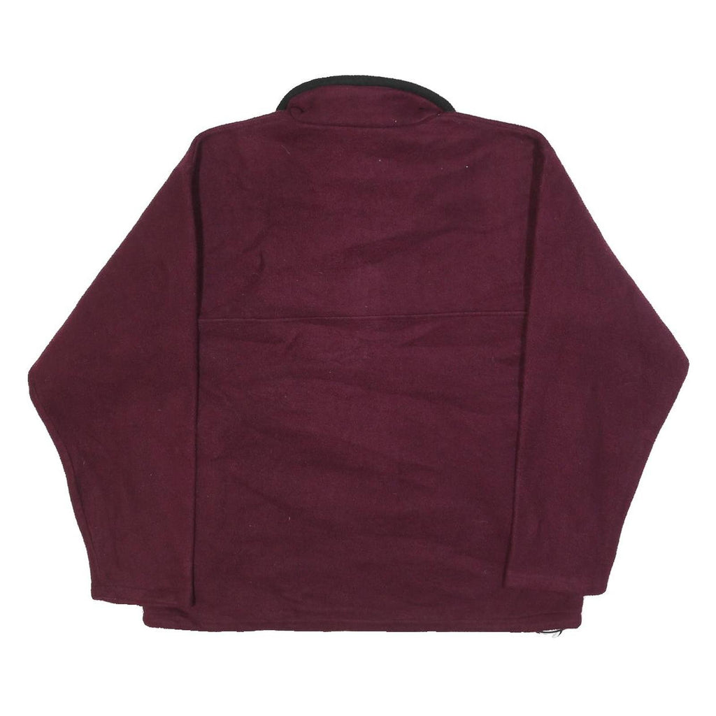 KELLY SPORT Womens Maroon & Black Plain Pullover Jumper 1/4 Zip M Polyester