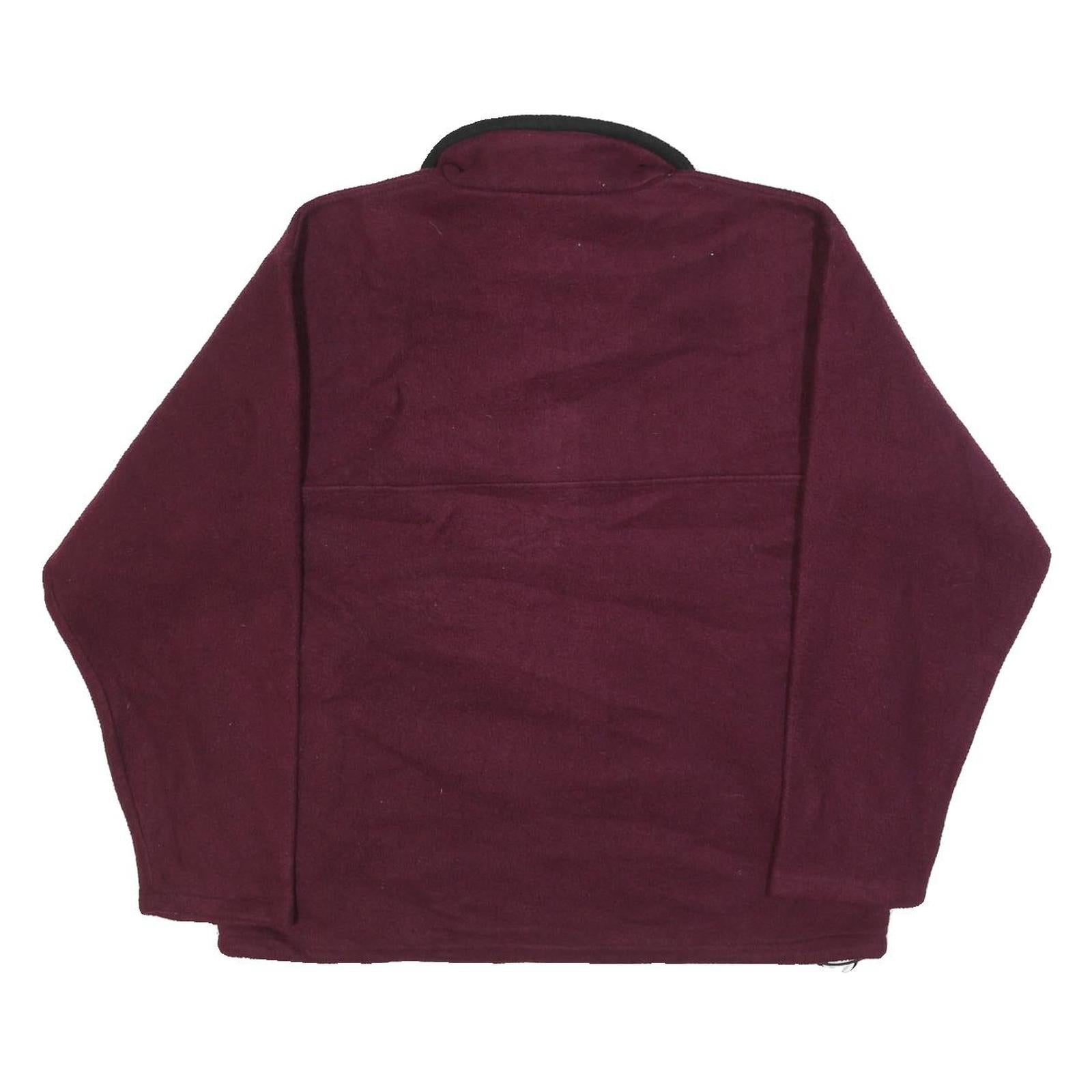 KELLY SPORT Womens Maroon & Black Plain Pullover Jumper 1/4 Zip M Polyester