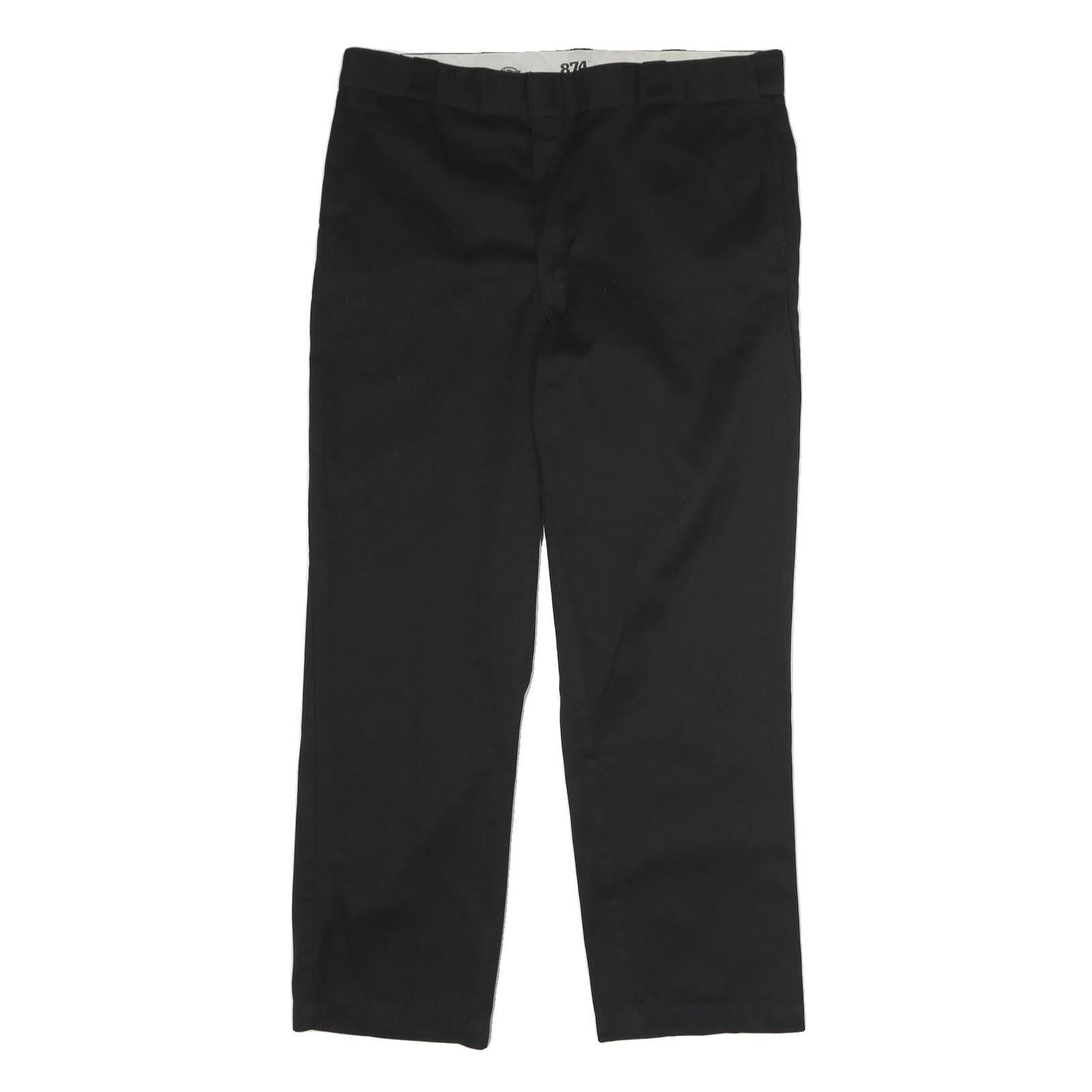 DICKIES Mens Black Classic Zip Trousers W40 L32 Workwear Durable Fit