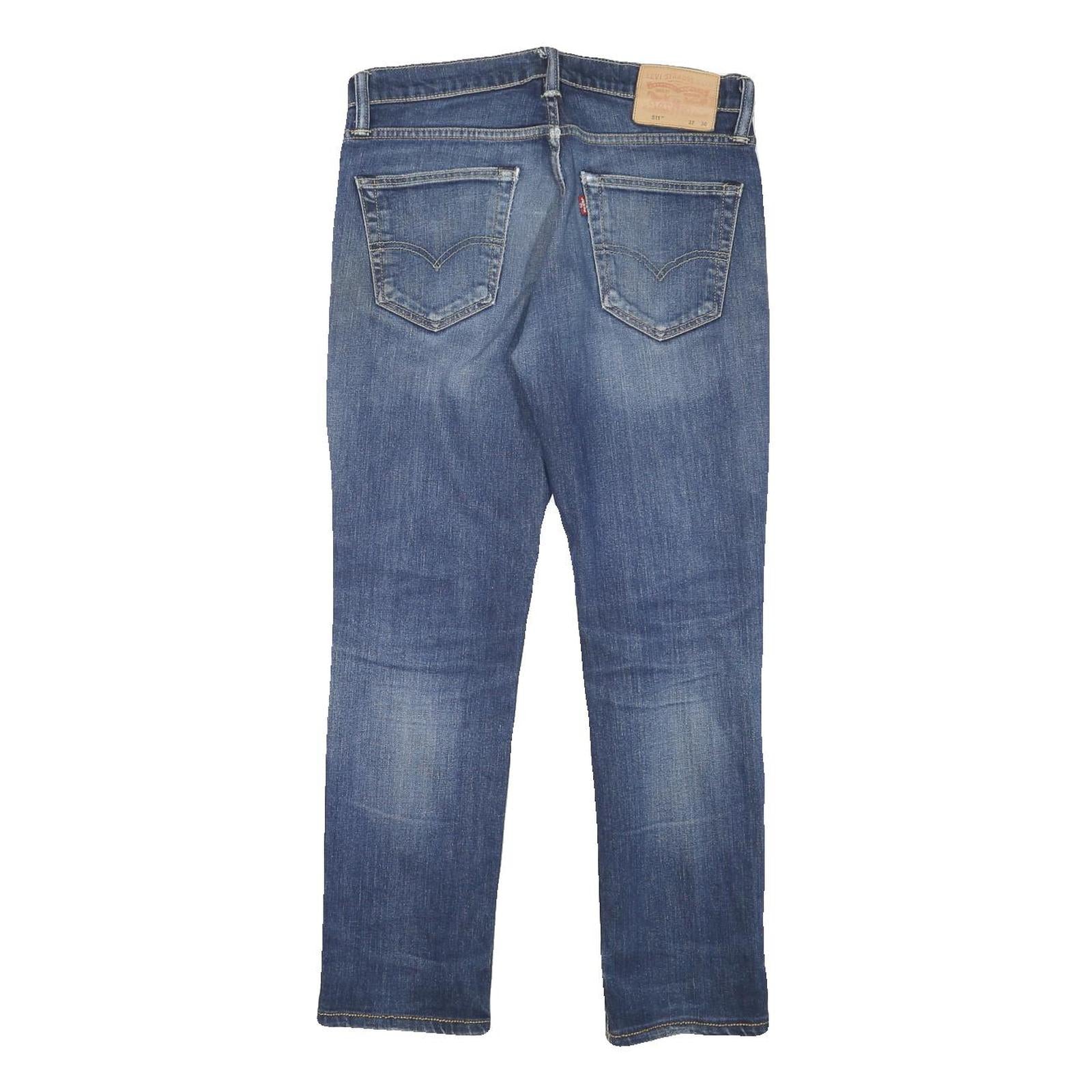 LEVI'S 511 Mens Slim Blue Denim Rinse Jeans W30 L28 Stylish Cotton Blend Zip