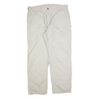 CARHARTT Mens Regular Beige Cotton Blend Work Trousers W40 L32 Zip Closure