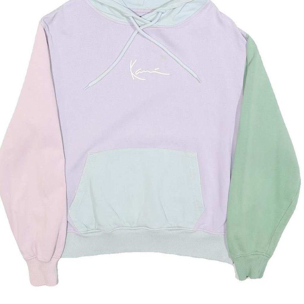 KARL KANI Womens Pastel Blue & Lilac Colourblock Hoodie XS Cotton Blend Casual