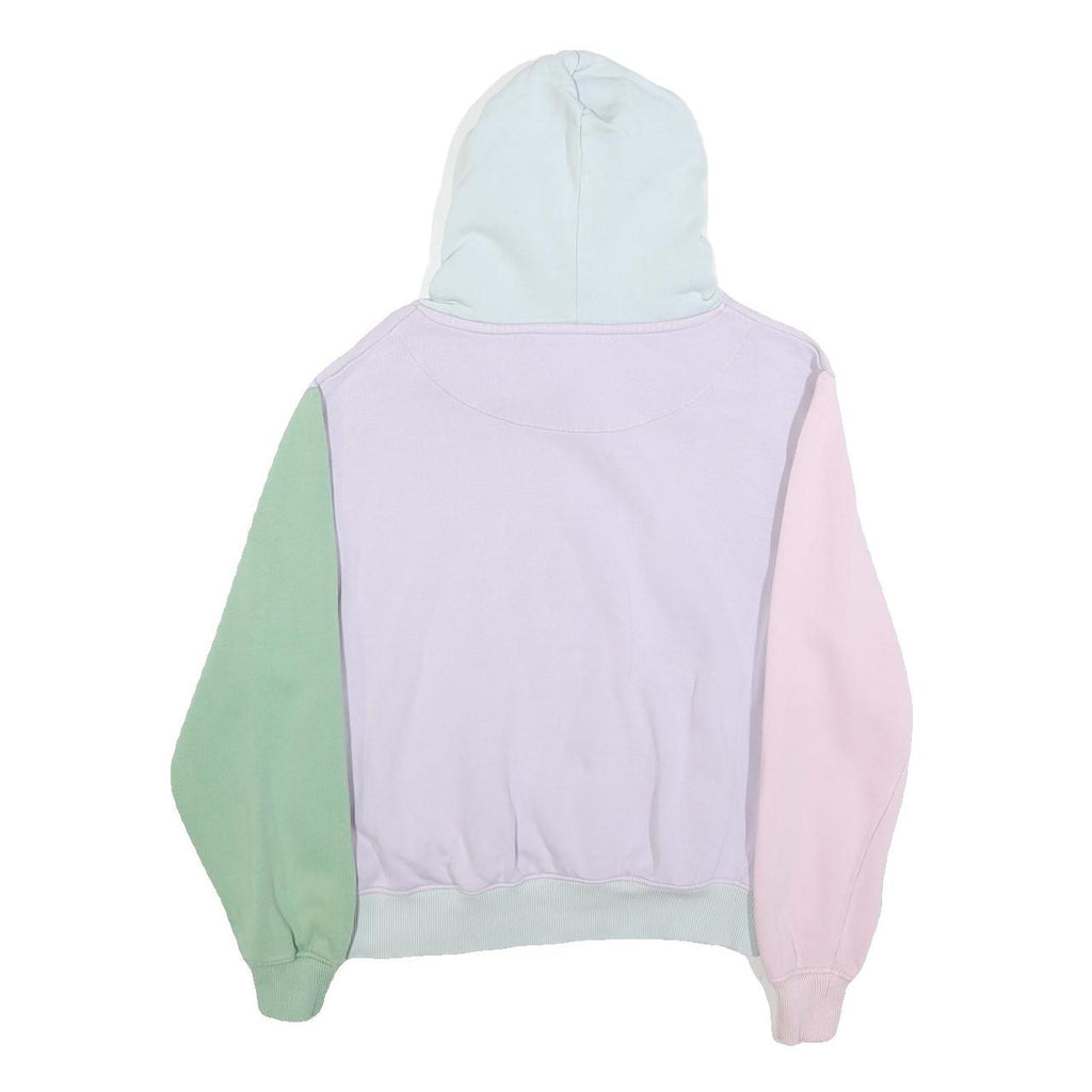 KARL KANI Womens Pastel Blue & Lilac Colourblock Hoodie XS Cotton Blend Casual