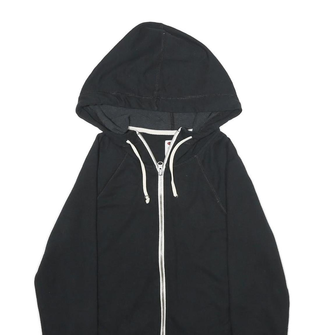 CHAMPION Womens Black Zip Up Hoodie M Casual Sportswear Sweatshirt