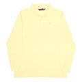KAPPA Mens Yellow Long Sleeve Plain Polo Shirt L Cotton Casual Classic Fit