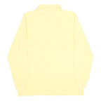 KAPPA Mens Yellow Long Sleeve Plain Polo Shirt L Cotton Casual Classic Fit