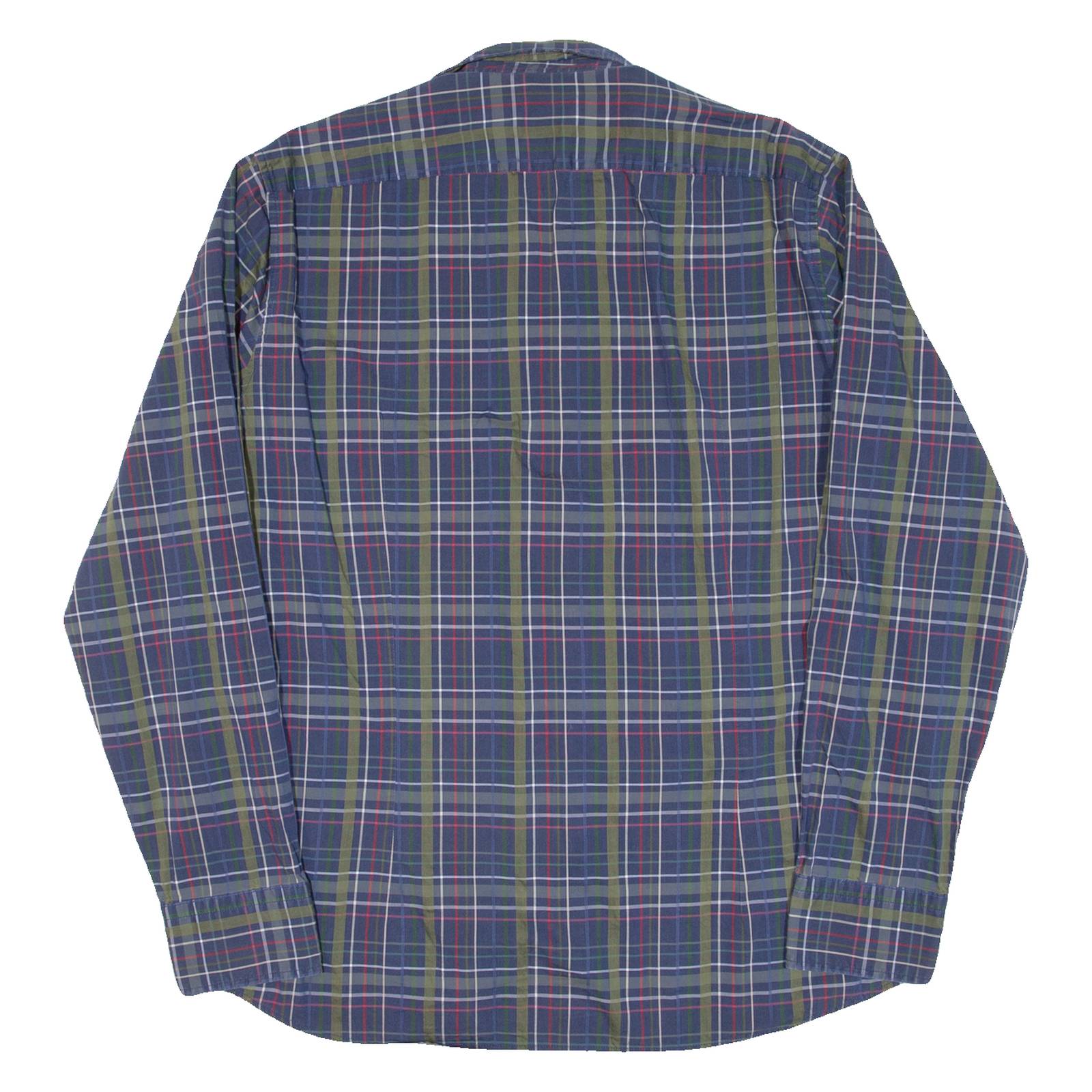 BOSS Mens Shirt Blue Check Long Sleeve L