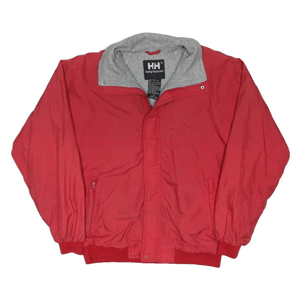 HELLY HANSEN Mens Red Athletic Jacket M Polyester Blend Zip Up Plain Casual
