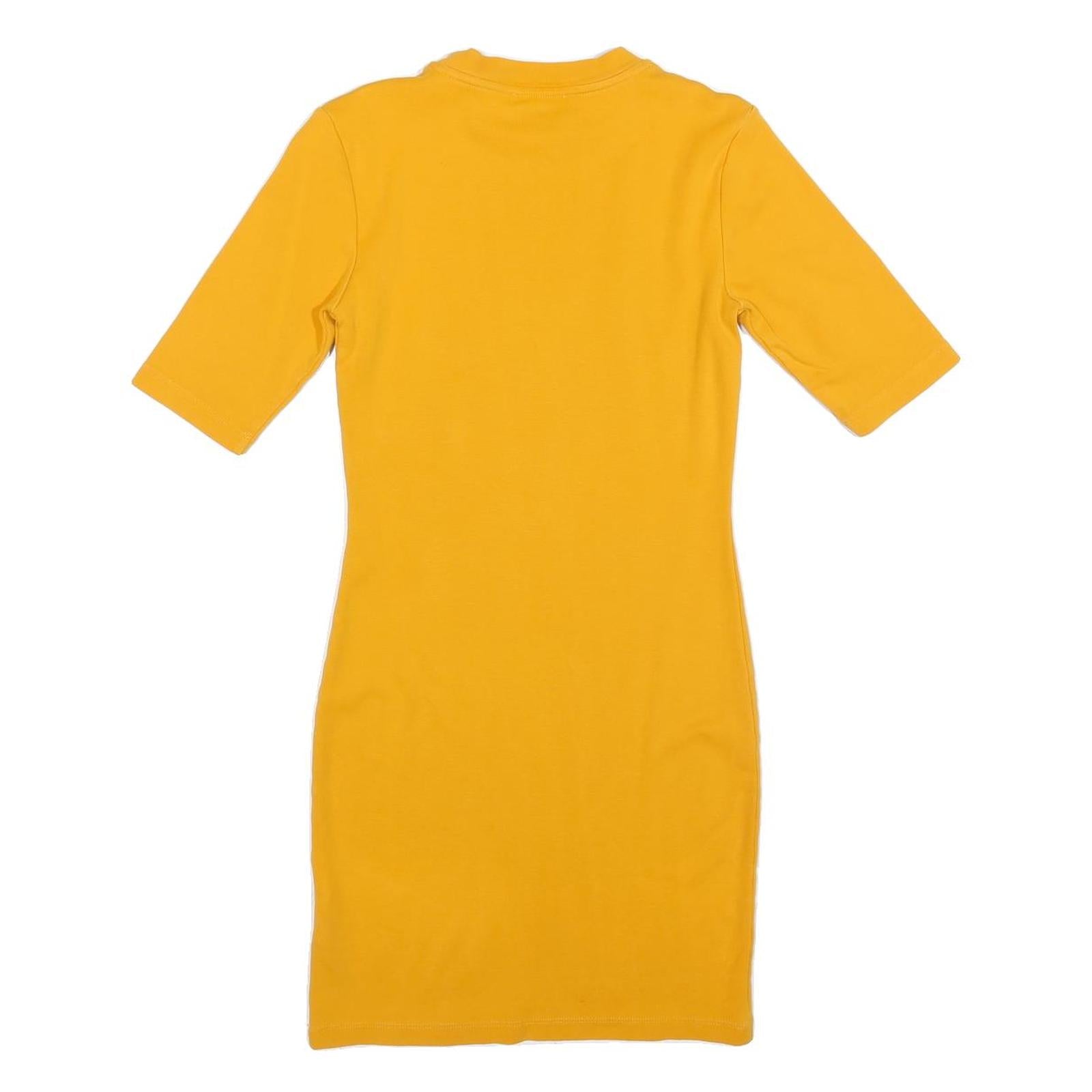 WHISTLES Womens Yellow Day Cotton Blend Bodycon Dress UK 10 Knee Length Crew