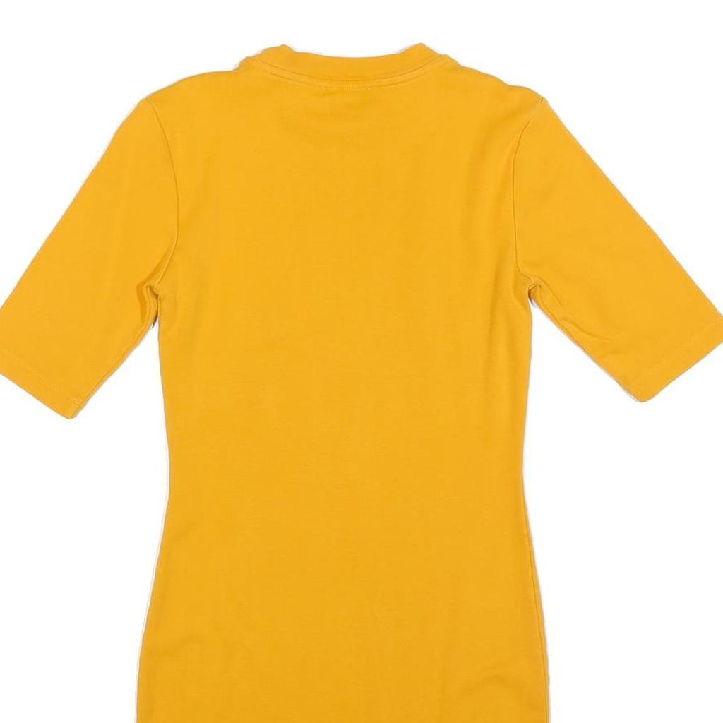 WHISTLES Womens Yellow Day Cotton Blend Bodycon Dress UK 10 Knee Length Crew