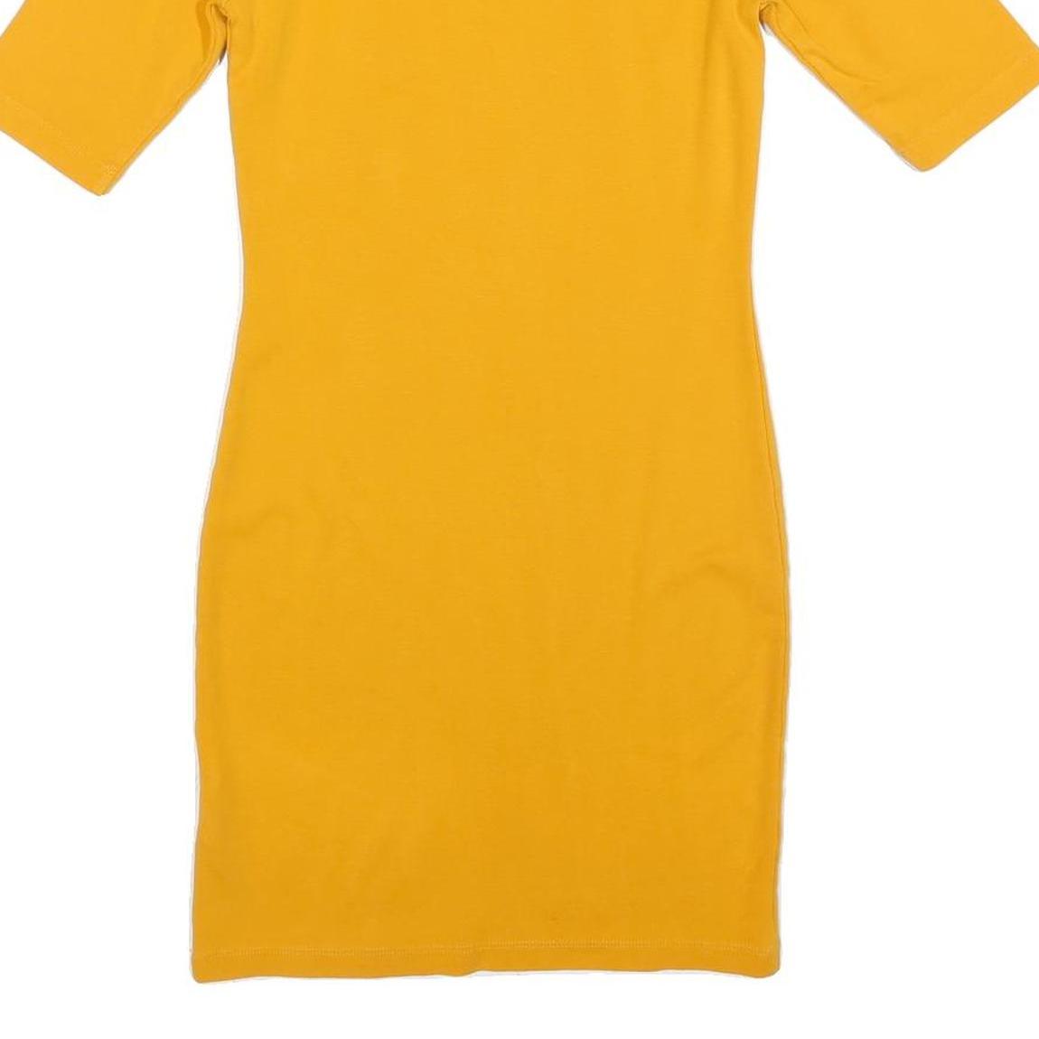 WHISTLES Womens Yellow Day Cotton Blend Bodycon Dress UK 10 Knee Length Crew