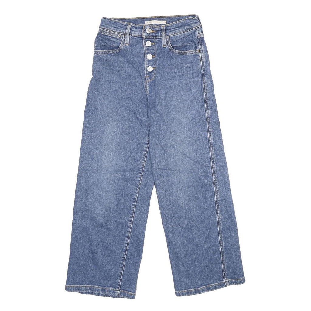 LEVI'S Mile High Cropped Wide Leg Womens Jeans Blue Regular Wide-Leg Denim W24