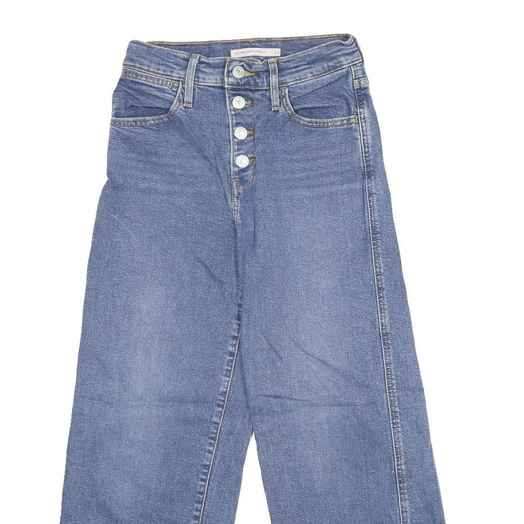 LEVI'S Mile High Cropped Wide Leg Womens Jeans Blue Regular Wide-Leg Denim W24