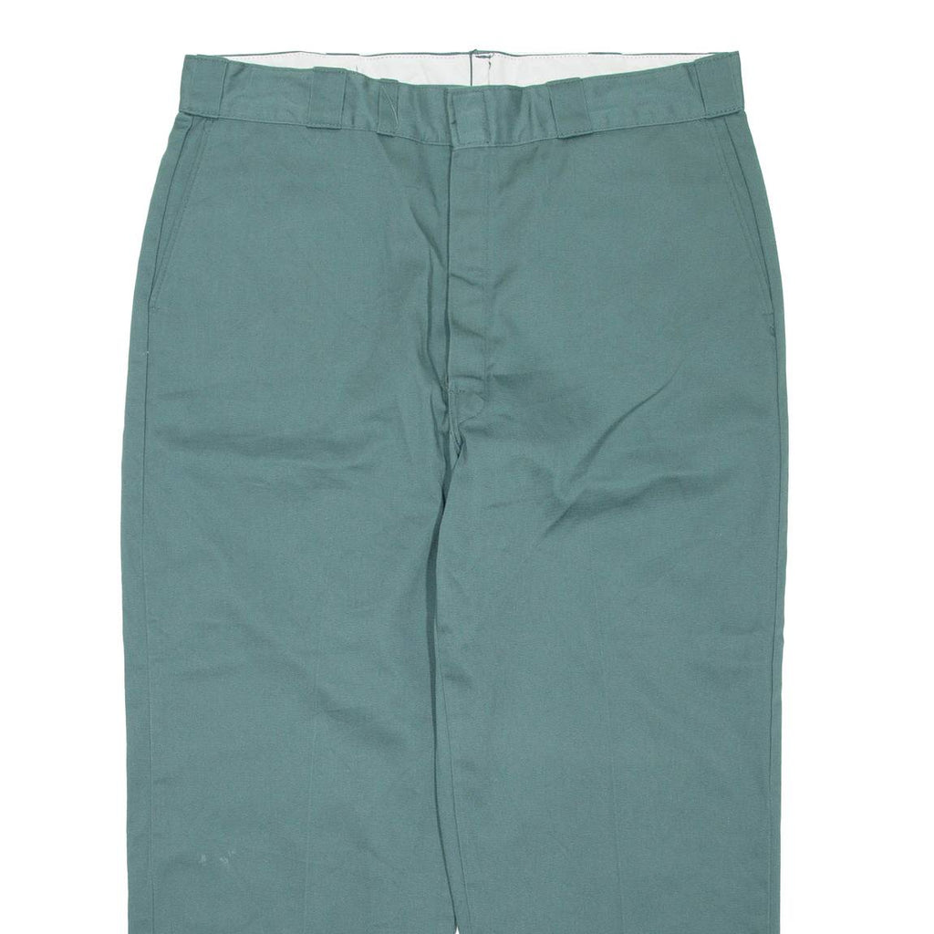 DICKIES Mens Trousers Green Regular Straight W36 L25