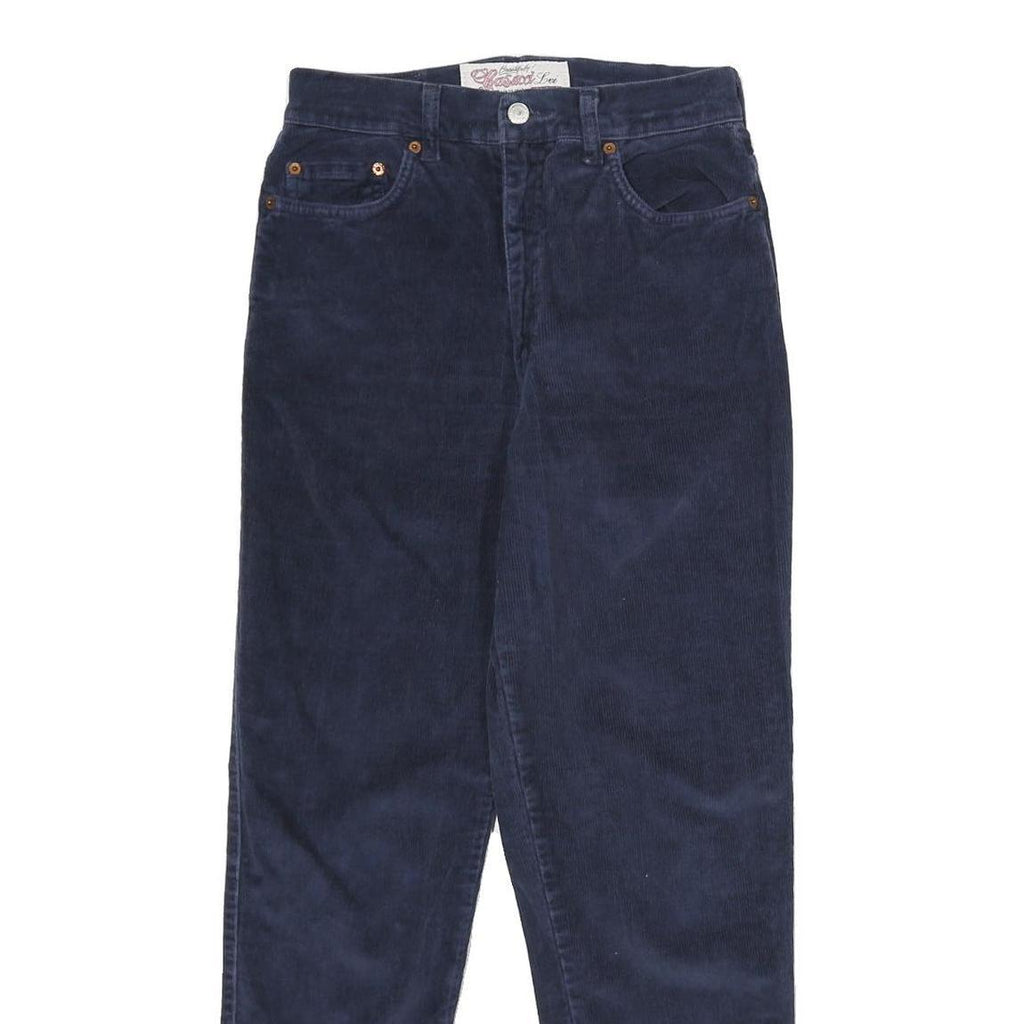 CASUCCI Womens Cotton Navy Regular Fit Straight Leg Trousers W26 L30 Classic