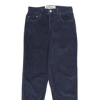 CASUCCI Womens Cotton Navy Regular Fit Straight Leg Trousers W26 L30 Classic