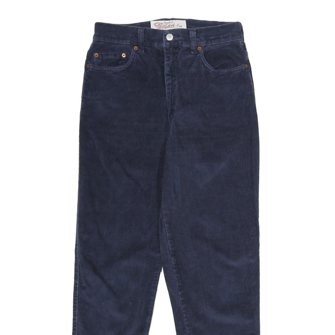 CASUCCI Womens Cotton Navy Regular Fit Straight Leg Trousers W26 L30 Classic