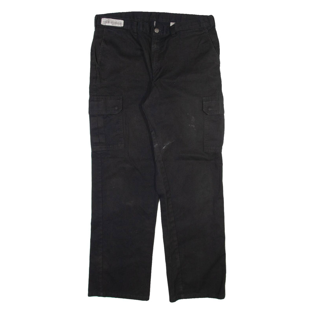 DICKIES Cargo Mens Trousers Black Relaxed Straight W36 L32