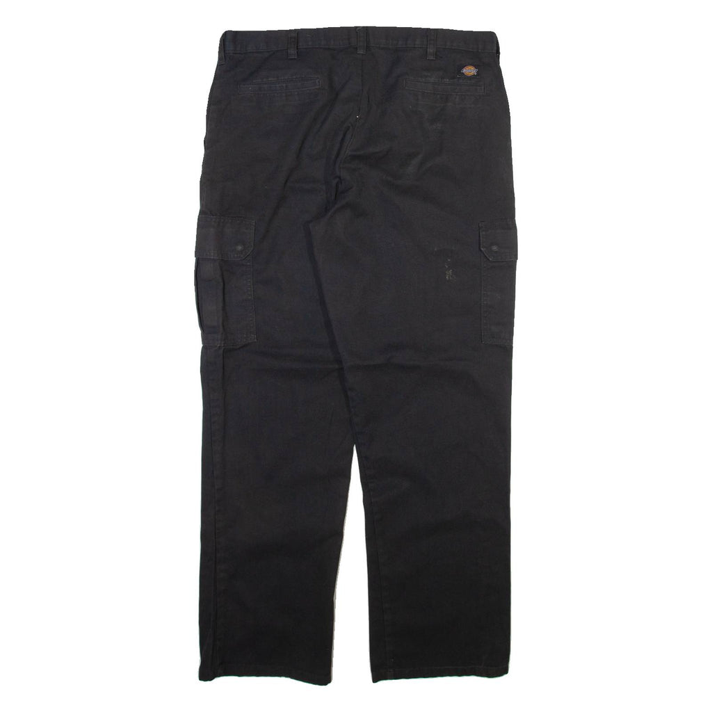 DICKIES Cargo Mens Trousers Black Relaxed Straight W36 L32