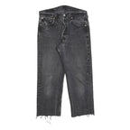 LEVI'S 501 Mens Jeans Black Regular Straight Denim Raw W33 L24 Button Closure