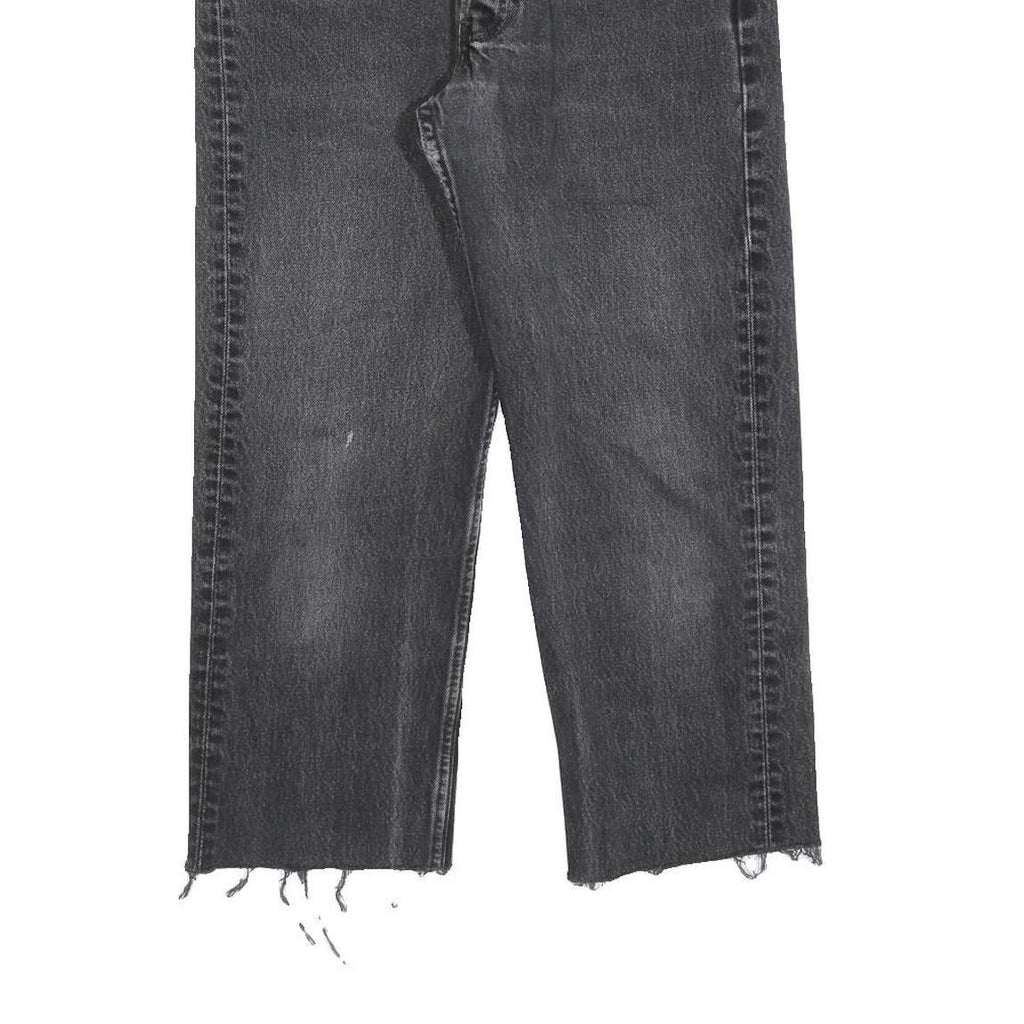 LEVI'S 501 Mens Jeans Black Regular Straight Denim Raw W33 L24 Button Closure