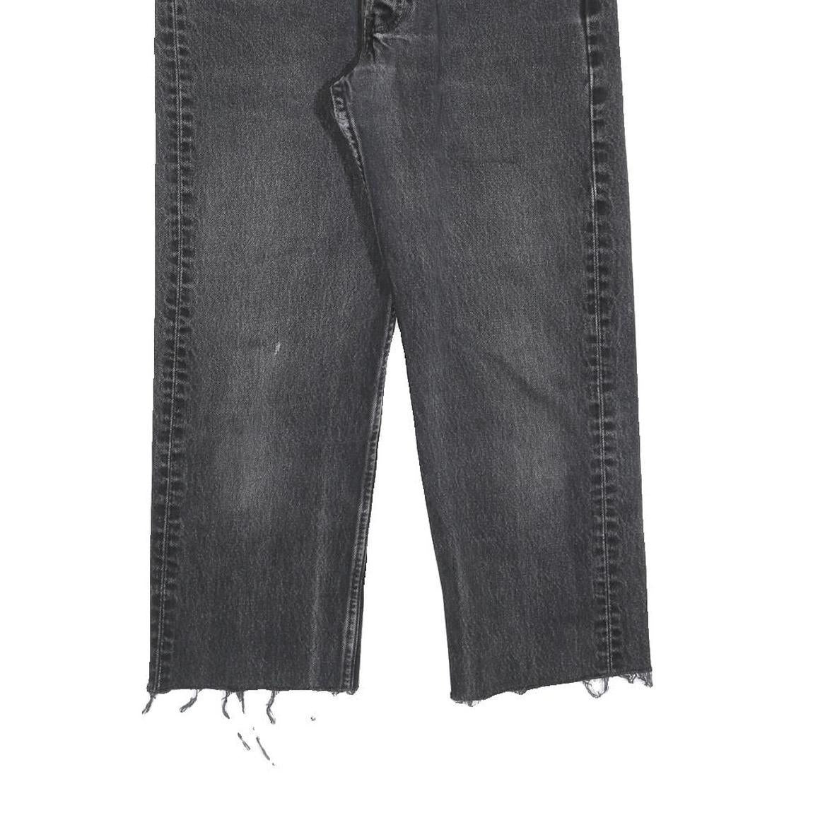 LEVI'S 501 Mens Jeans Black Regular Straight Denim Raw W33 L24 Button Closure