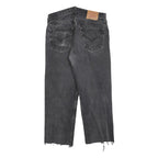 LEVI'S 501 Mens Jeans Black Regular Straight Denim Raw W33 L24 Button Closure