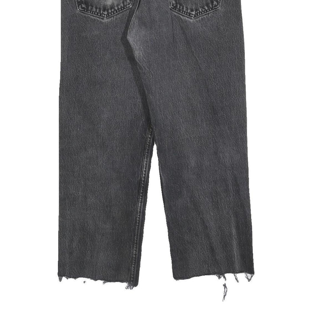 LEVI'S 501 Mens Jeans Black Regular Straight Denim Raw W33 L24 Button Closure