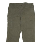 Mens Cotton Regular Fit Green Cargo Zip Trousers W38 L31 Utility Pocket Casual