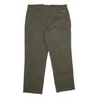 Mens Cotton Regular Fit Green Cargo Zip Trousers W38 L31 Utility Pocket Casual