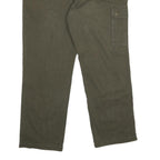 Mens Cotton Regular Fit Green Cargo Zip Trousers W38 L31 Utility Pocket Casual