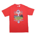 MAJESTIC Mens Red Texas Rangers Graphic T-Shirt M Short Sleeve Crew Neck World